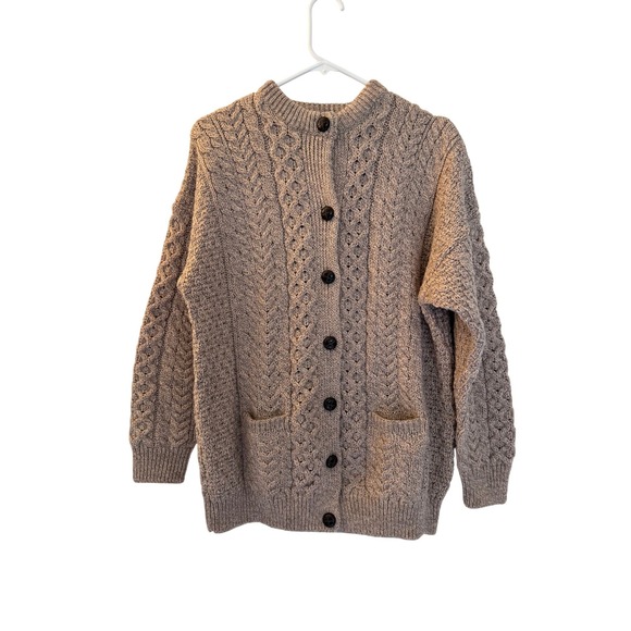 Aran Sweater Market Other - Aran Sweater Market Merino Wool Cable Knit Beige Cardigan Mens Medium Ireland